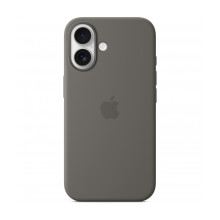 Apple MYY33ZM/A Silicone Case avec MagSafe for iPhone 16 - Stone Gray